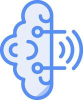 Brainwaves Line Filled Blue Icon vector