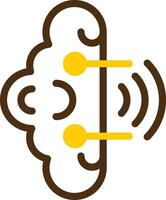 Brainwaves Yellow Lieanr Circle Icon vector