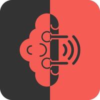Brainwaves Red Inverse Icon vector
