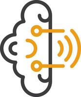 Brainwaves Glyph Two Color Icon vector