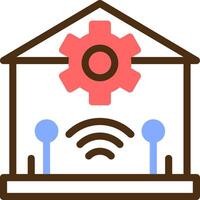 inteligente hogar color lleno icono vector