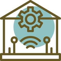 Smart Home Linear Circle Icon vector