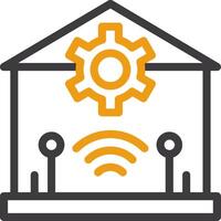 Smart Home Glyph Circle Icon vector