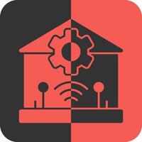 Smart Home Red Inverse Icon vector