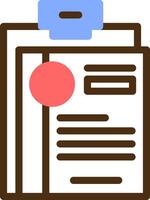Clipboard with resume Color Filled Icon vector