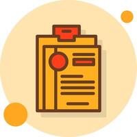 Clipboard with resume Filled Shadow Circle Icon vector