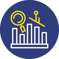 Predictive Analytics Dual Line Circle Icon vector