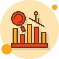 Predictive Analytics Filled Shadow Circle Icon vector