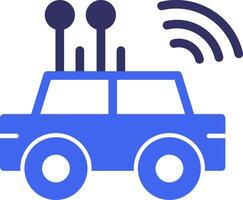 Self-driving Car Solid Two Color Icon vector