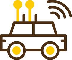 Self-driving Car Yellow Lieanr Circle Icon vector