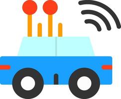 Self-driving Car Flat Icon vector