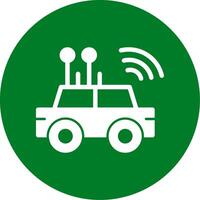 Self-driving Car Line Circle Icon vector