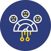 Sentiment Analysis Dual Line Circle Icon vector