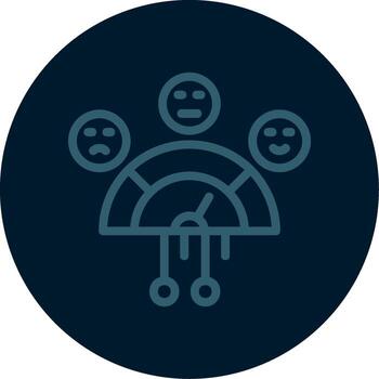 sentimiento análisis línea multi color icono vector