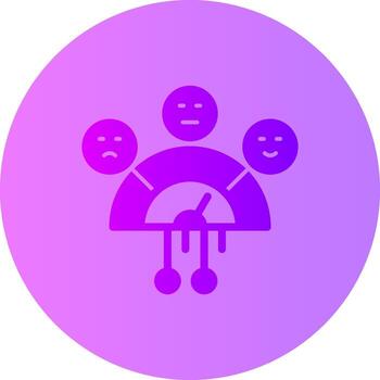 sentimiento análisis degradado circulo icono vector