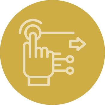 gesto reconocimiento línea multi color icono vector