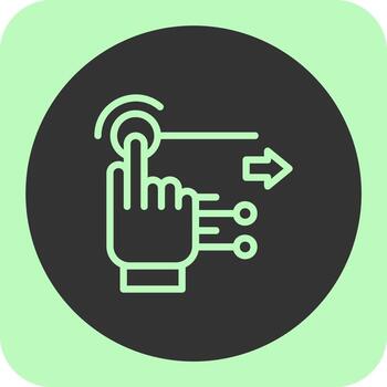 gesto reconocimiento lineal redondo icono vector