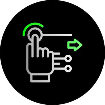 gesto reconocimiento doble degradado circulo icono vector