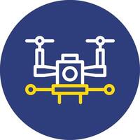 Autonomous Drone Dual Line Circle Icon vector