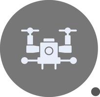 Autonomous Drone Glyph Shadow Icon vector