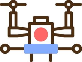 Autonomous Drone Color Filled Icon vector