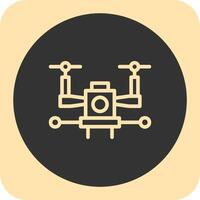 Autonomous Drone Linear Round Icon vector