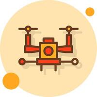 Autonomous Drone Filled Shadow Circle Icon vector