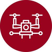 Autonomous Drone Outline Circle Icon vector