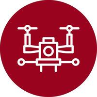 Autonomous Drone Outline Circle Icon vector