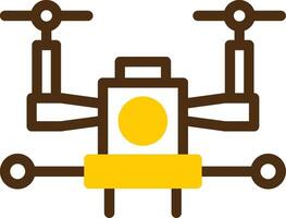 Autonomous Drone Yellow Lieanr Circle Icon vector