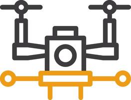 Autonomous Drone Line Circle Icon vector