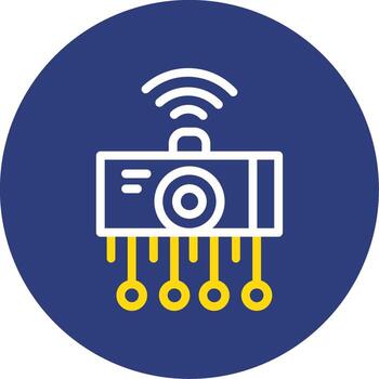 iot sensores doble línea circulo icono vector