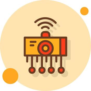 IoT Sensors Filled Shadow Circle Icon vector