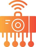 iot sensores sólido multi degradado icono vector