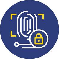 Biometric Authentication Dual Line Circle Icon vector