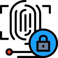 Biometric Authentication Line Filled Icon vector