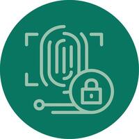 Biometric Authentication Line Multi color Icon vector