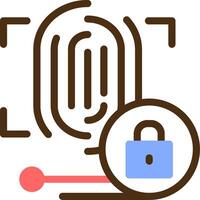 Biometric Authentication Color Filled Icon vector