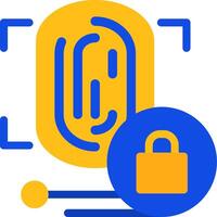 Biometric Authentication Flat Two Color Icon vector