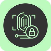 Biometric Authentication Linear Round Icon vector