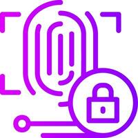 Biometric Authentication Linear Gradient Icon vector