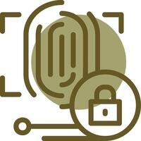 Biometric Authentication Linear Circle Icon vector