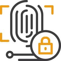 Biometric Authentication Line Circle Icon vector