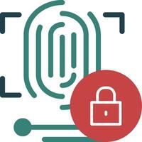 Biometric Authentication Glyph Two Color Icon vector