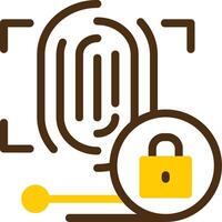 Biometric Authentication Yellow Lieanr Circle Icon vector