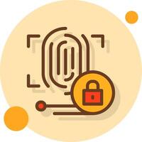 Biometric Authentication Filled Shadow Circle Icon vector