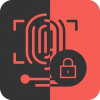 Biometric Authentication Red Inverse Icon vector