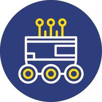 Autonomous Delivery Robot Dual Line Circle Icon vector