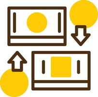 Business card exchange Yellow Lieanr Circle Icon vector