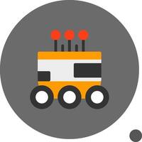 Autonomous Delivery Robot Flat Shadow Icon vector